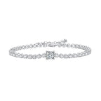 Feines 925 Sterling Silber Armband – filigrane Kette mit intensiv funkelndem Moissanite im präzisen Schliff