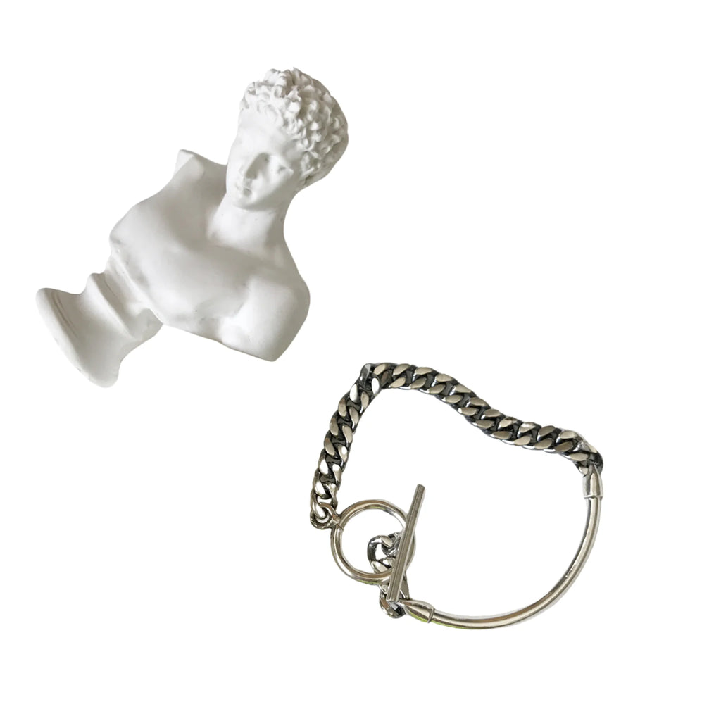 925 Sterling Silber Armband – oxidierte Veredelung, kräftiges Gliedermuster, kraftvoll und individuell für moderne Outfits