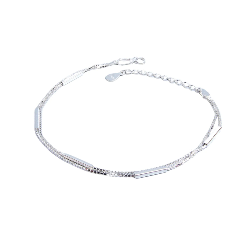 Minimalistisches 925 Sterling Silber Armband – Stäbchenstruktur und edle Verarbeitung für elegante Urban-Looks