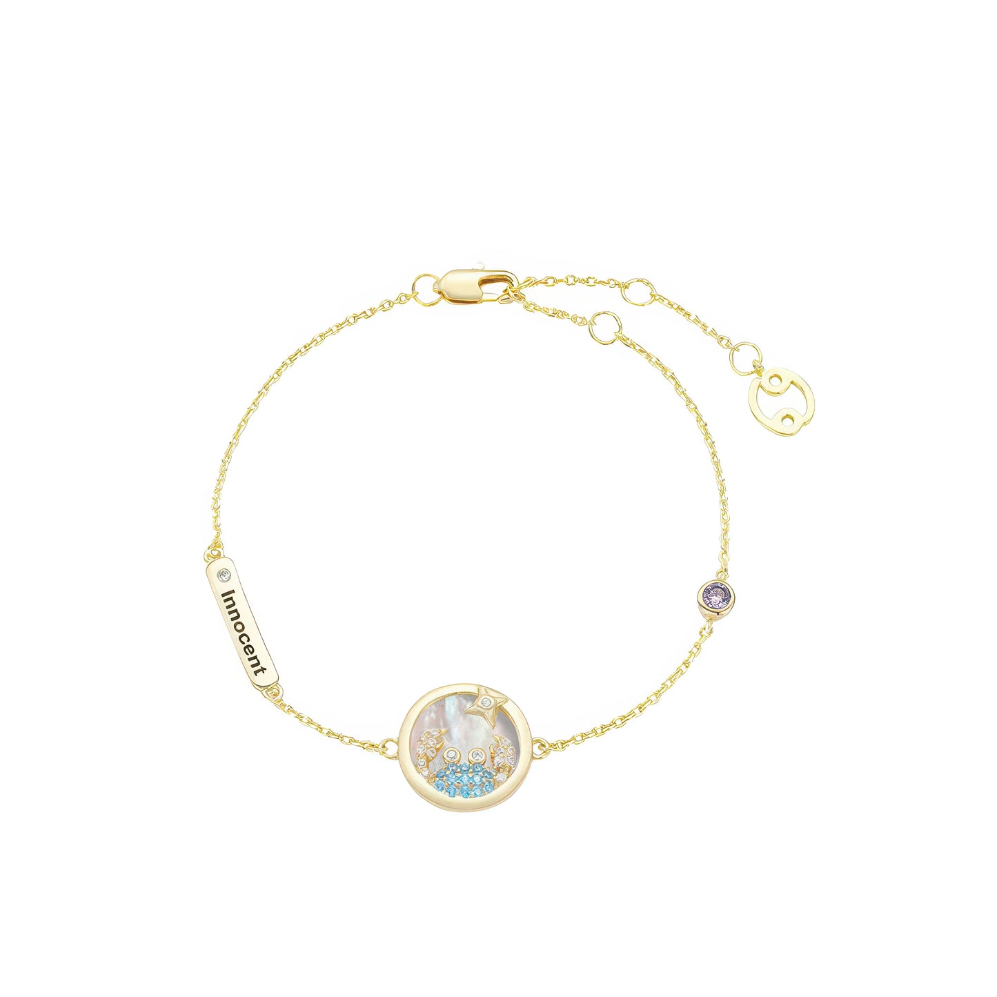 Feines Gold-Armband mit Krebs-Zeichen als Gravur