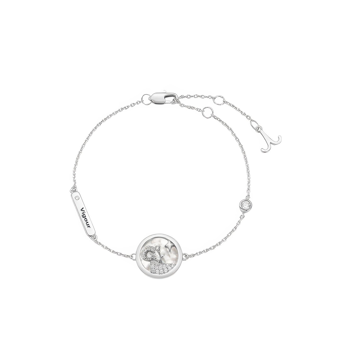 Elegantes Silber-Armband mit Sternzeichen Widder