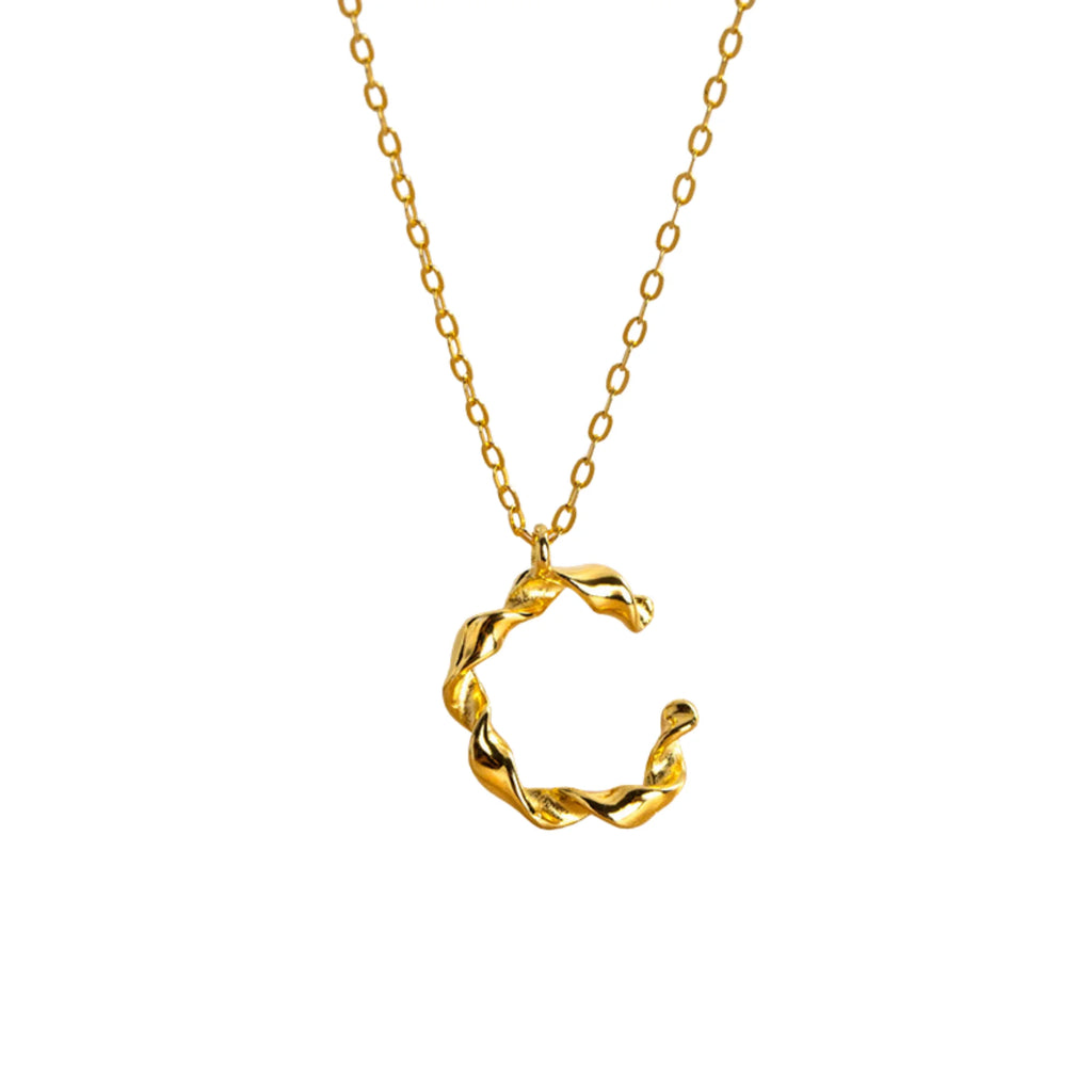 Minimalistische Halskette mit C-Design – in Silber oder vergoldet erhältlich