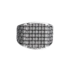 Silberring mit eckigem Wickeldesign aus massivem Silber – offen und verstellbar