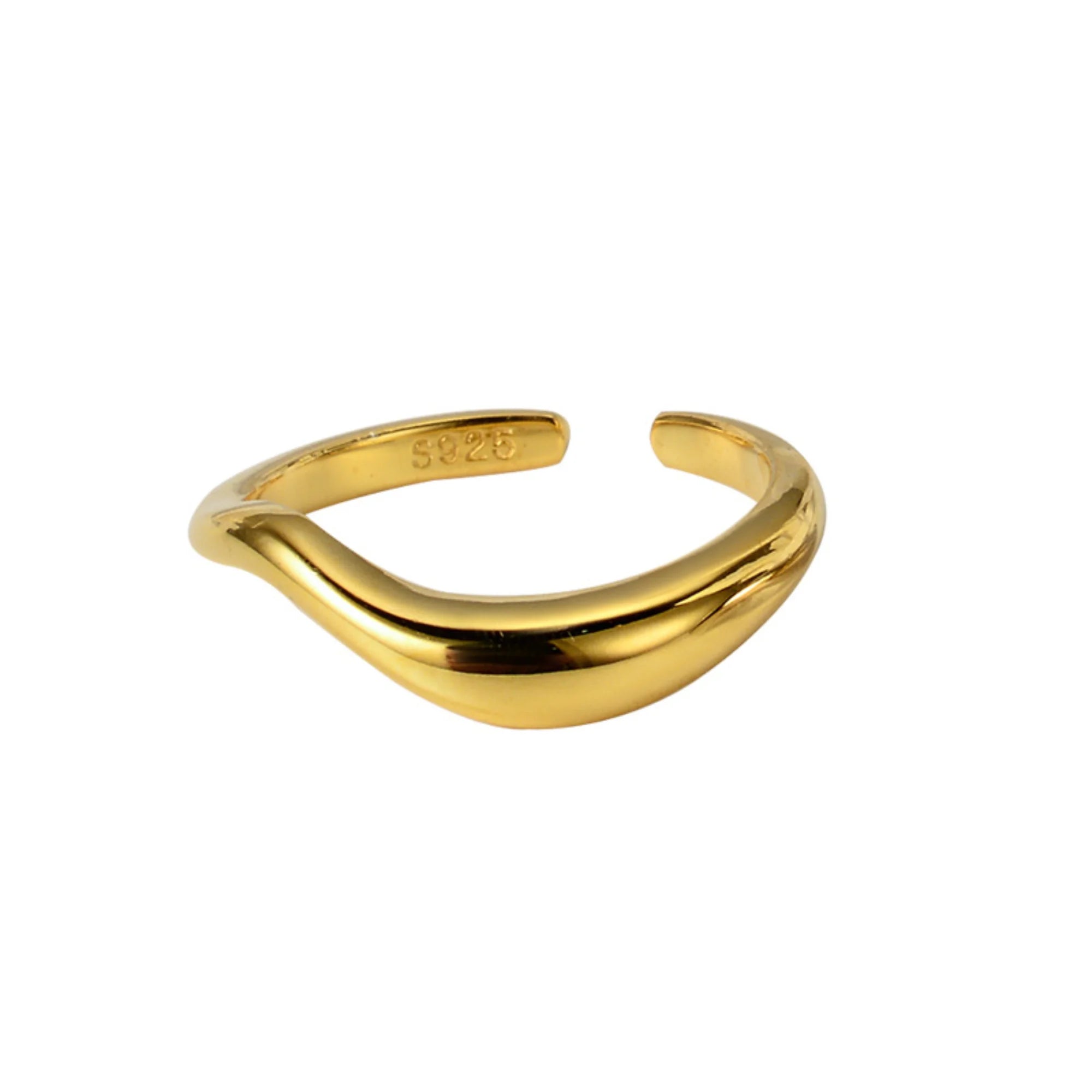 Schlichter Silberring mit Wellenstruktur – modernes Design in Gold oder Silber