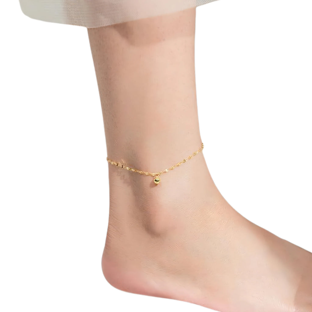 Fusskettchen Zirkon 925 Sterling Silber Damen platinveredelt minimalistisch