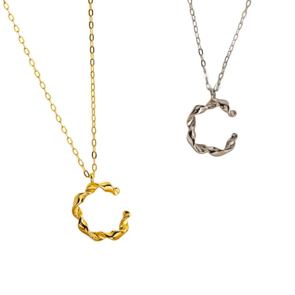 Kette mit C-Form aus echtem Silber – für reduzierte Looks mit Glanz