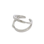 Offener Designring mit zwei weichen Windungen aus echtem 925 Silber