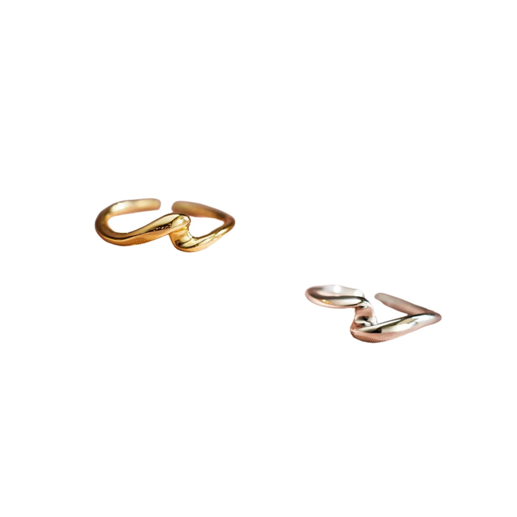 Zweiteiliges Ringset aus Silber – offen tragbar mit minimaler Drehung