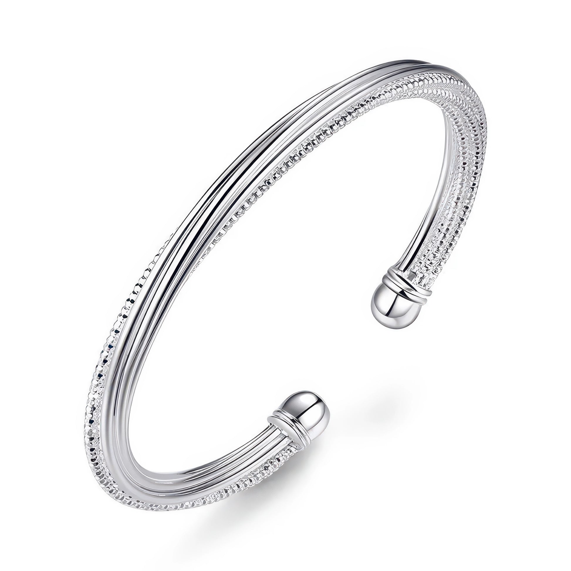 Schlichtes Silberarmband mit modernen Designelementen