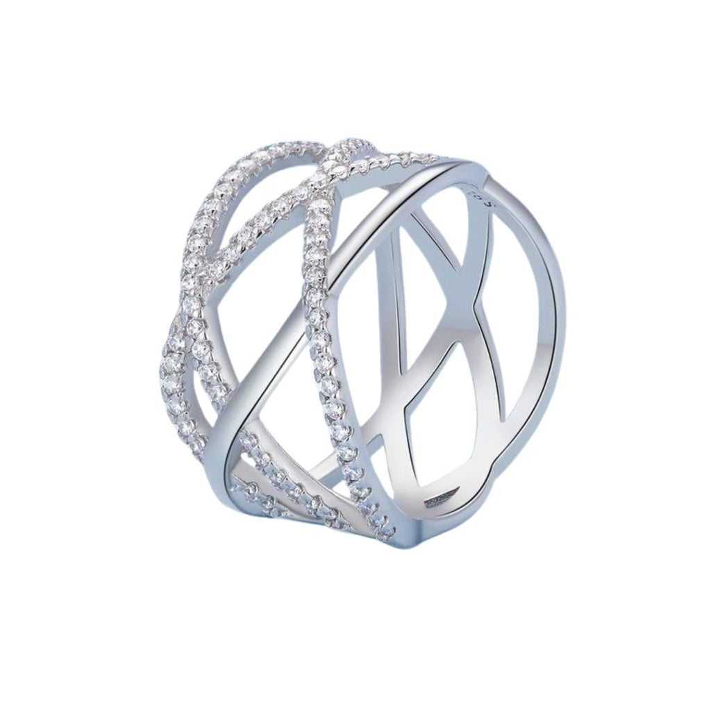 925er Silberring mit mehreren Ebenen – nicht verstellbar