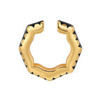 Design Ear Cuff Gold-Schwarz – Einzelansicht, ohne Piercing