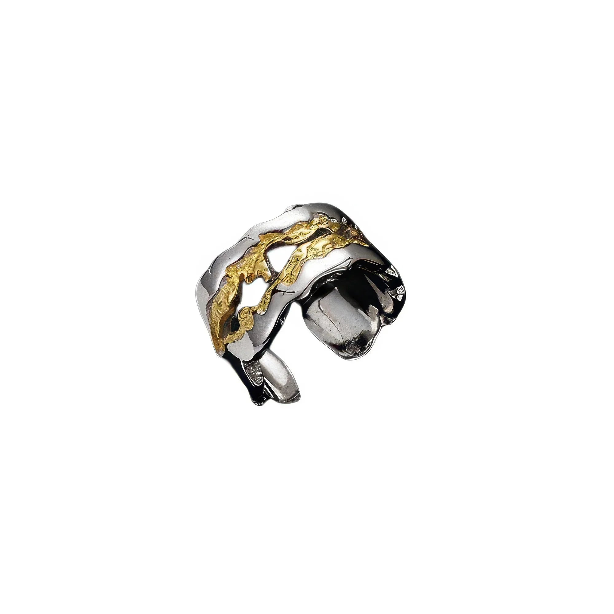 Ear Cuff 925 Silber – strukturierte Oberfläche, Vorderansicht