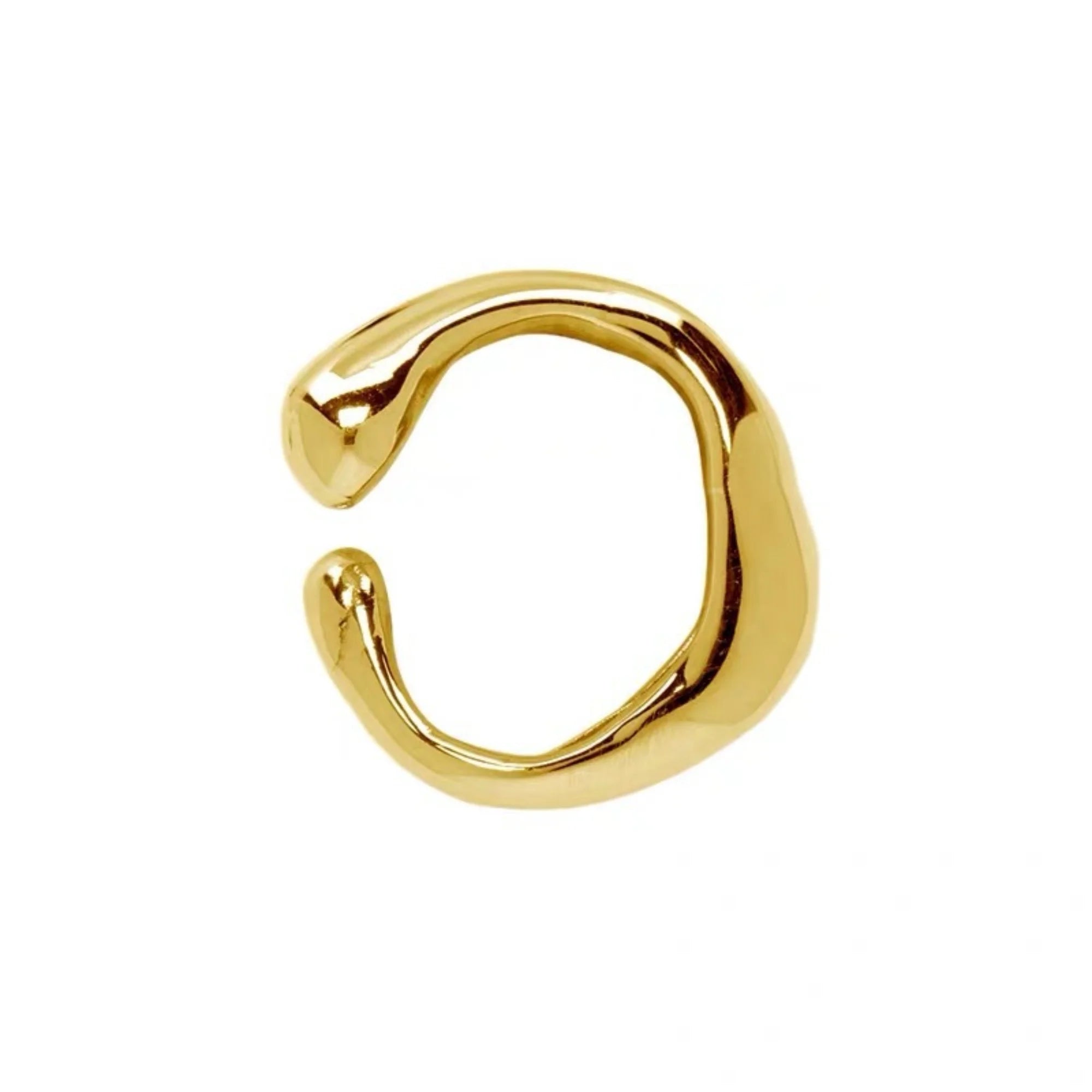 Lava Ear Cuff – vergoldet, markante Struktur, Einzelstück