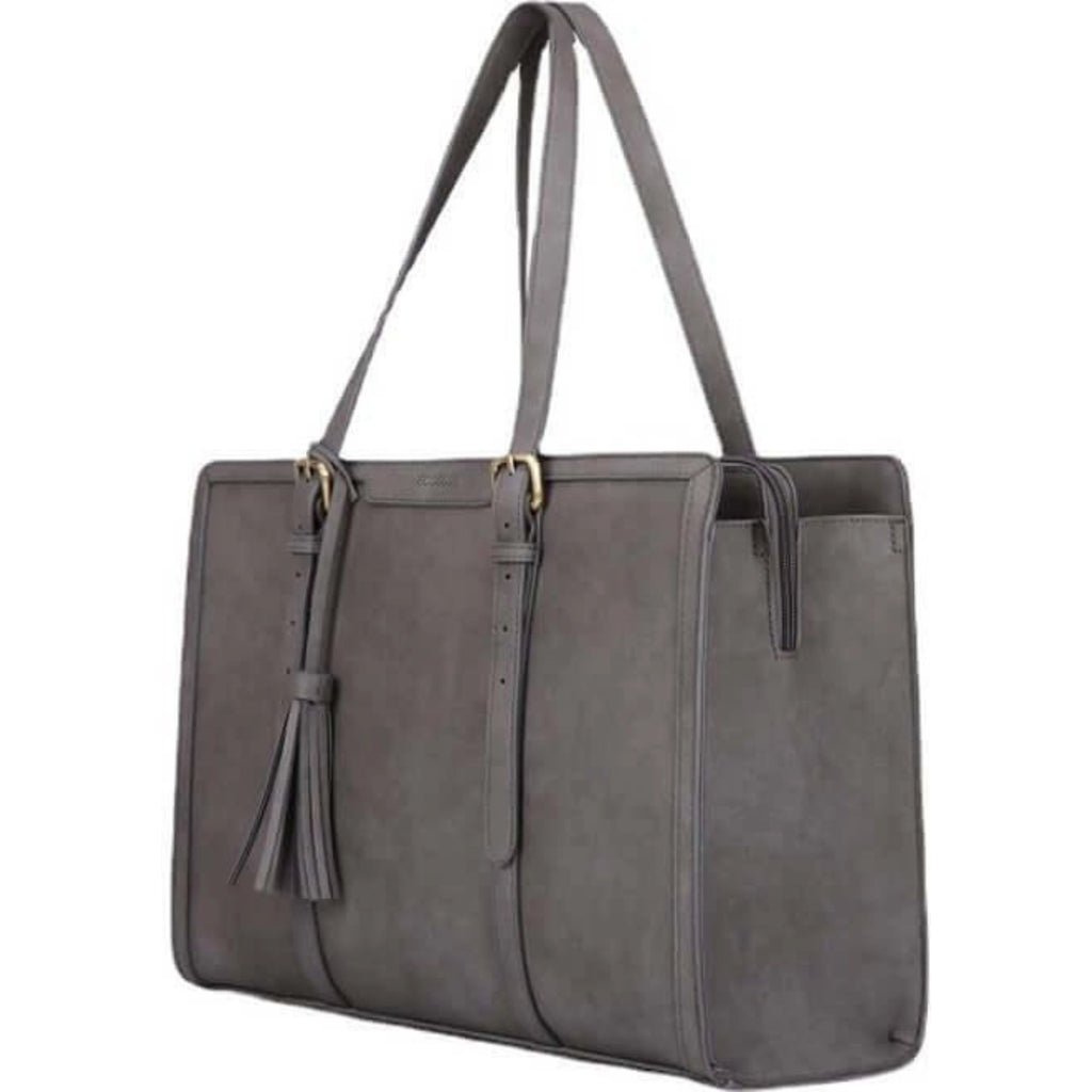 Graue PU-Tasche mit Reissverschluss und strukturierter Form