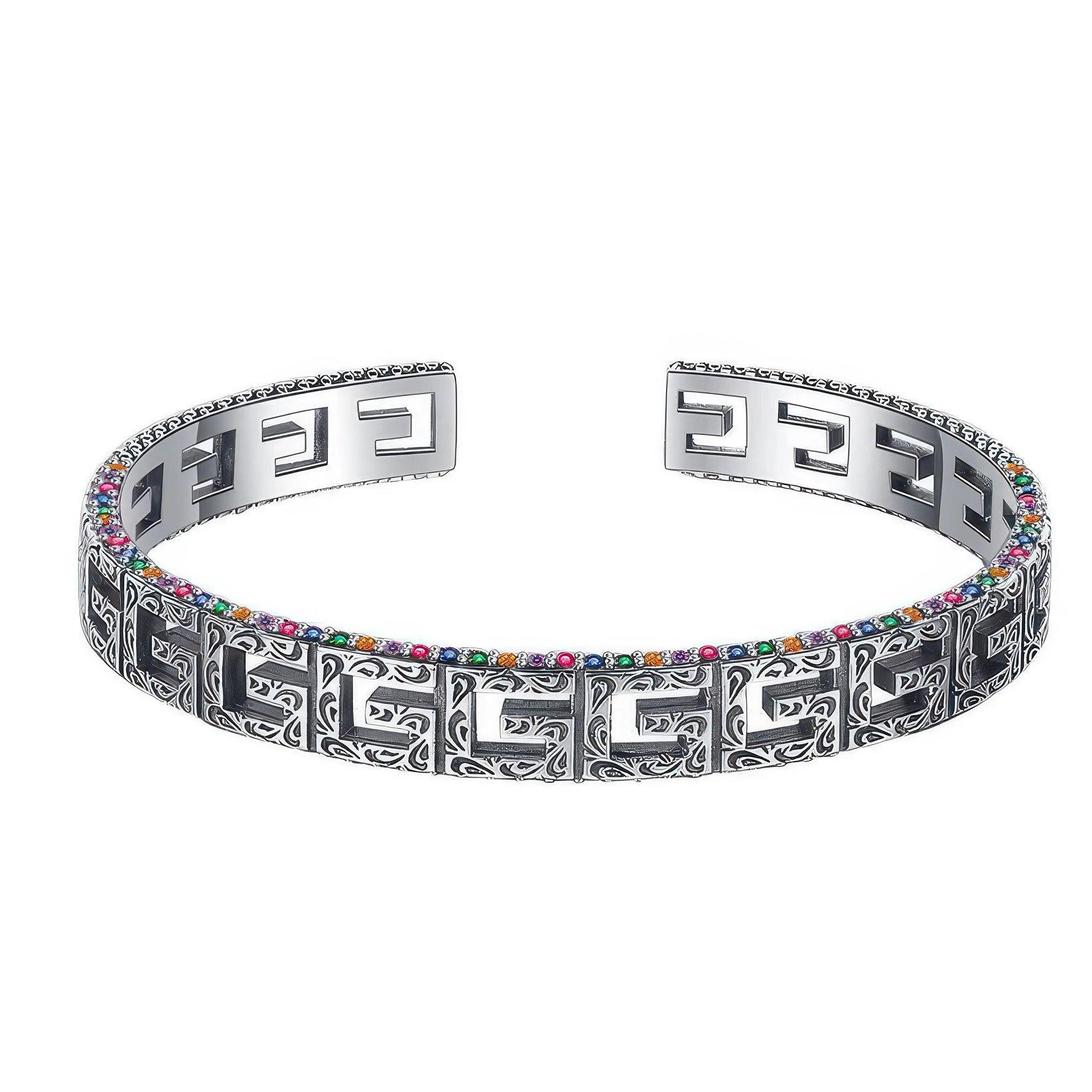 Edles 925 Silber Armband mit glänzenden Farbsteinen und einzigartigem Design