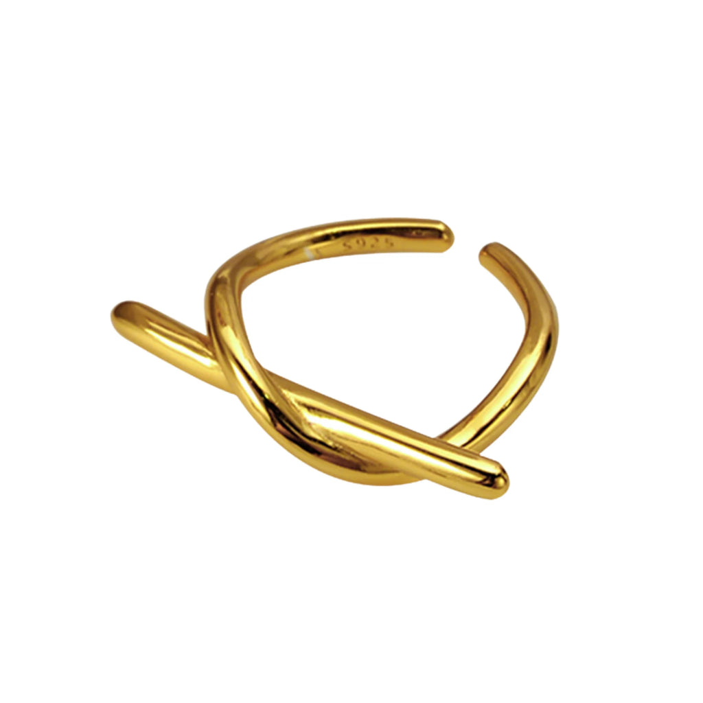 Offener Silberring mit einfacher Linienstruktur – verstellbar und stilvoll