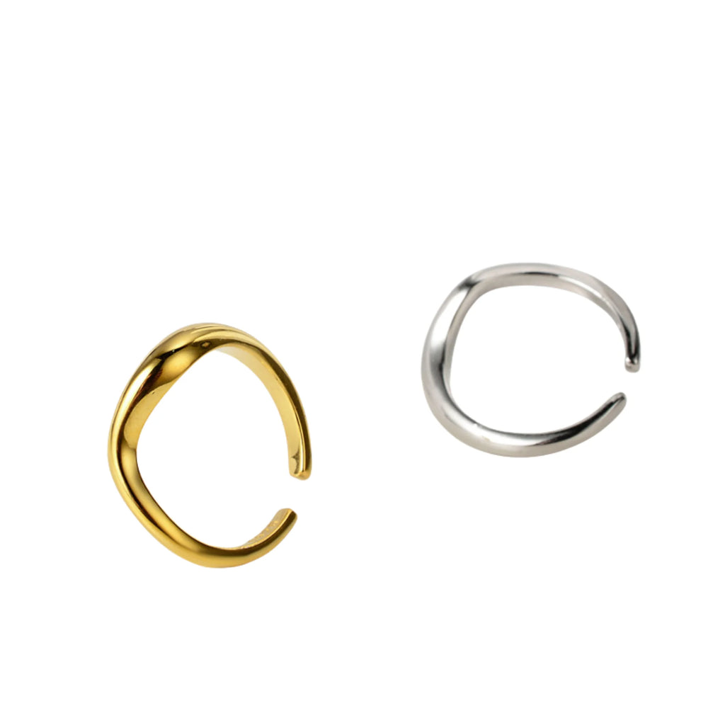 Wellenförmiger Ring mit klarer Form aus echtem 925 Silber – flexibel tragbar