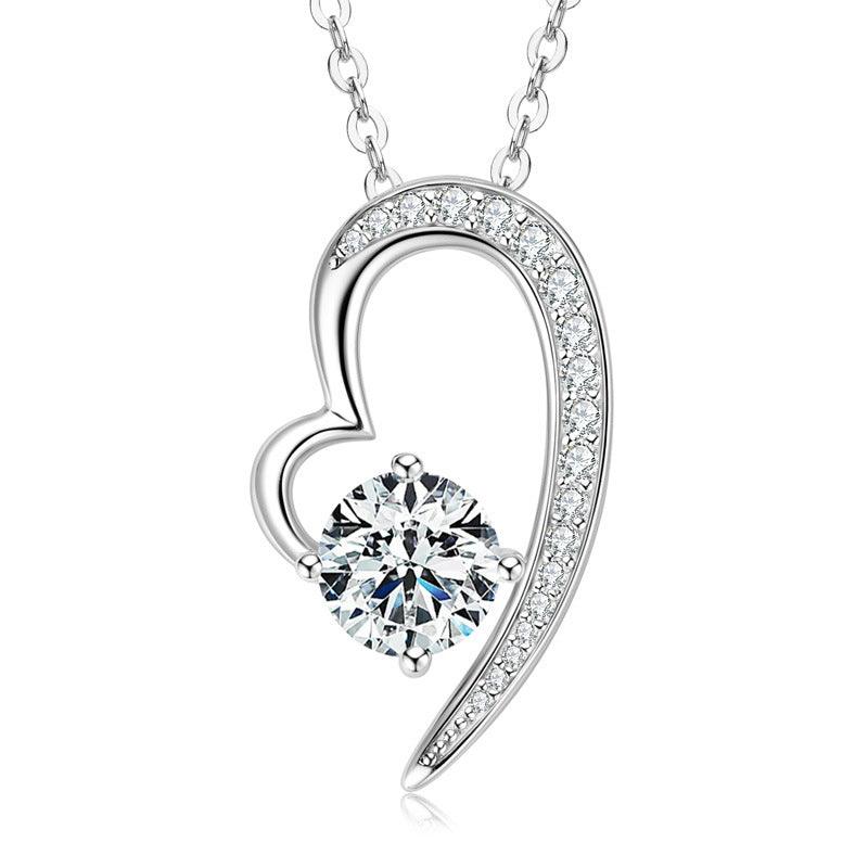 Classic All-match 925 Silver Heart-shaped Necklace