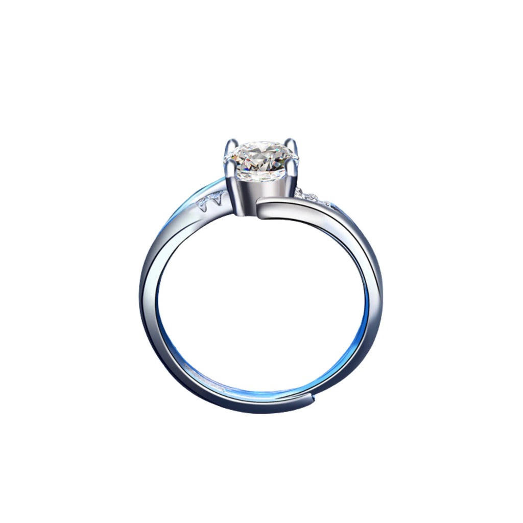 Designring mit 1 Karat Stein in Diamantoptik – aus echtem 925 Silber