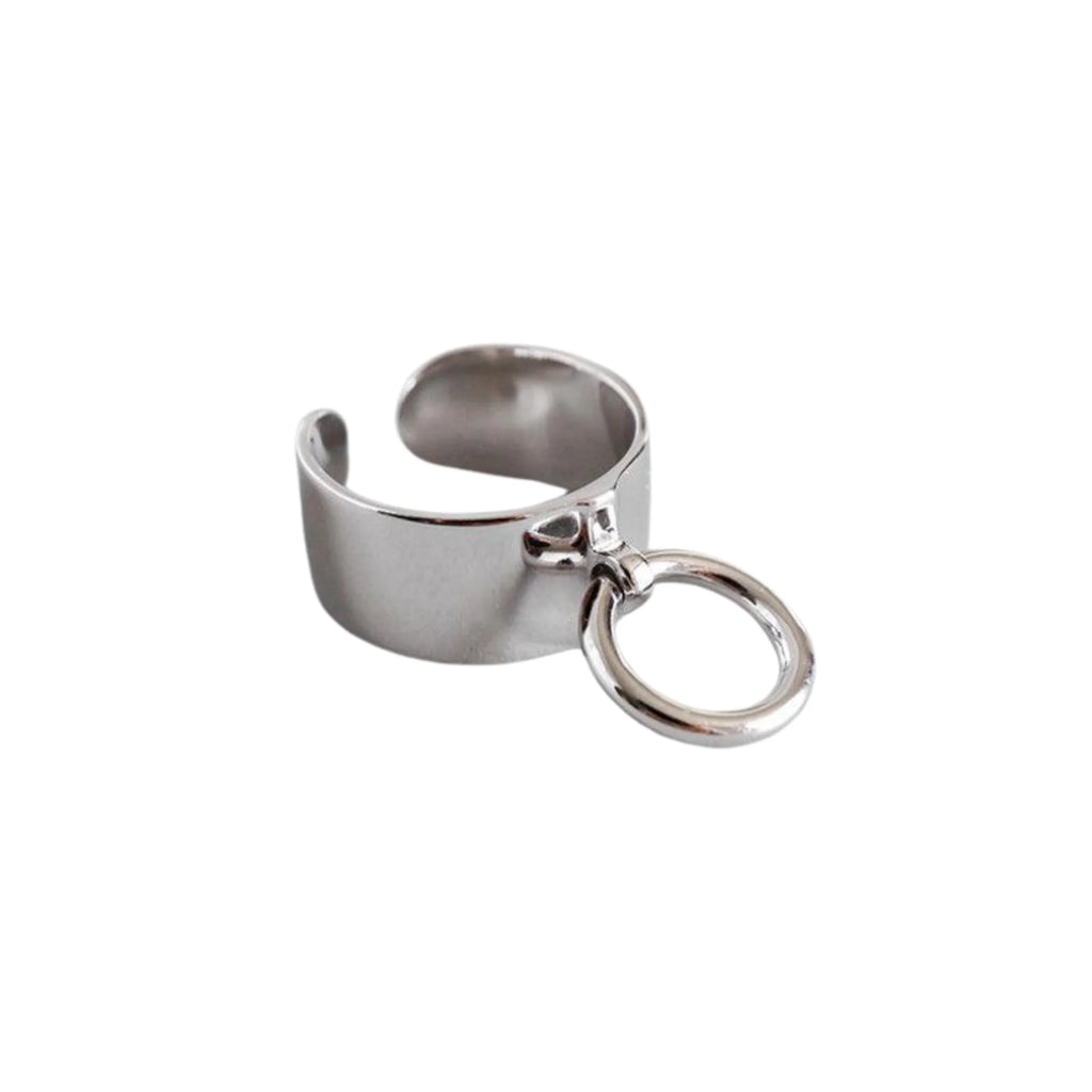 Schlichter 925 Ring mit rundem beweglichen Element – verstellbar