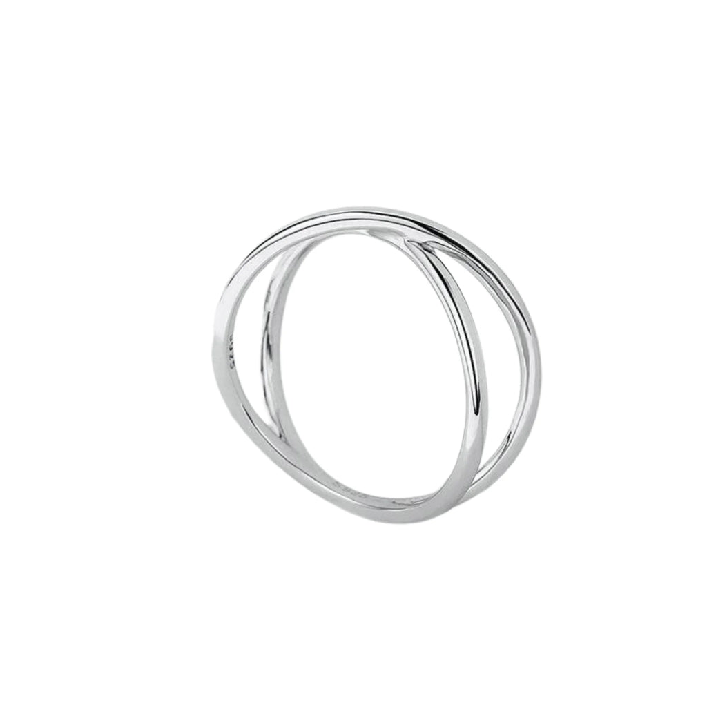 925 Silberring mit aufliegendem Kreuz – modern, ruhig und glatt