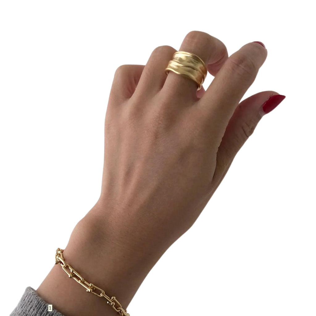 925 Silberring mit unregelmässiger Form – offen, minimalistisch und tragbar