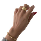 925 Silberring mit unregelmässiger Form – offen, minimalistisch und tragbar