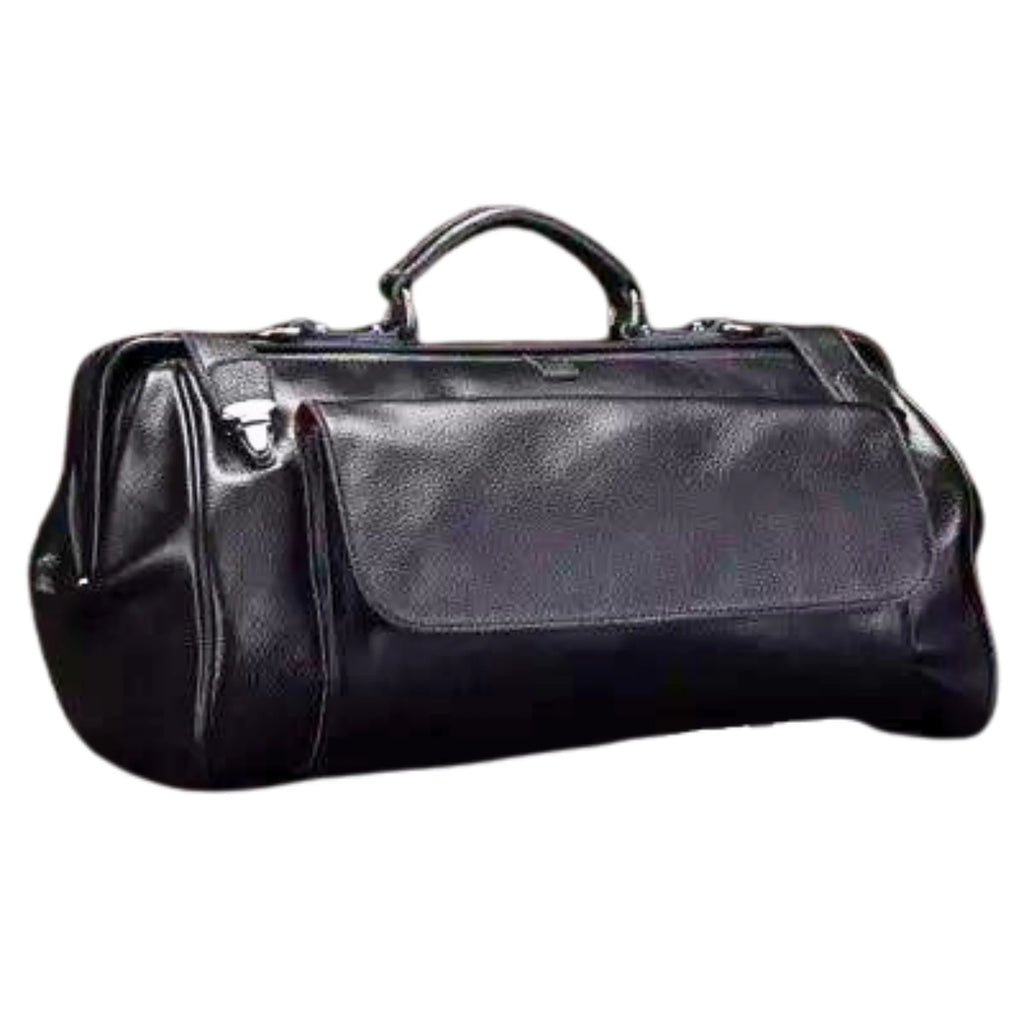 leder weekender 52 cm – seitenansicht black nero