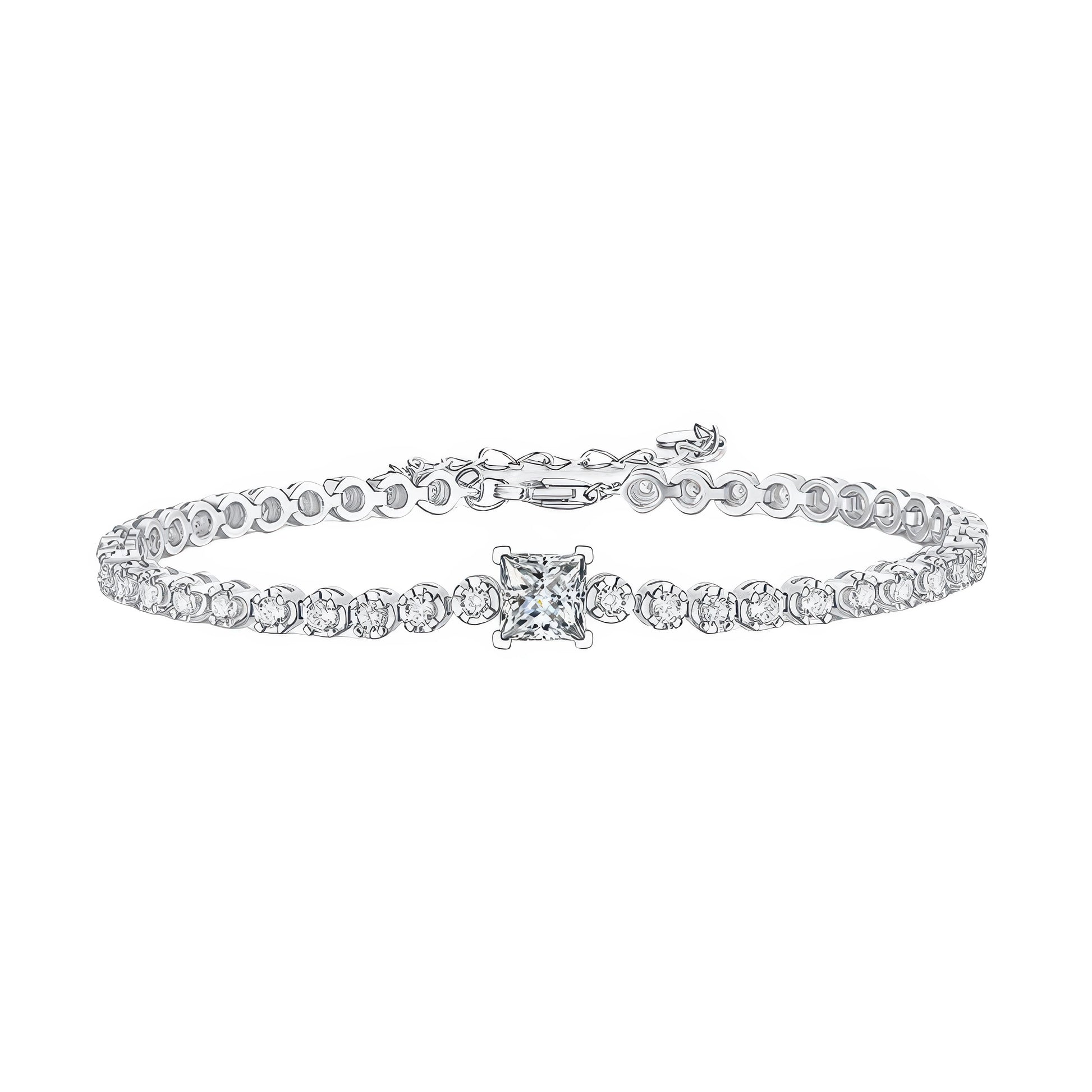 925 Silber Armband mit geometrischem Moissanite für dezente Akzente