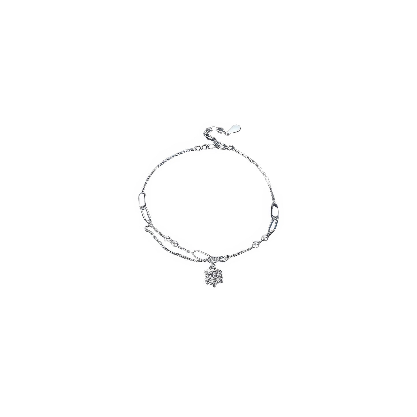 Edles 925 Sterling Silber Armband mit funkelndem Stein für elegante Outfits