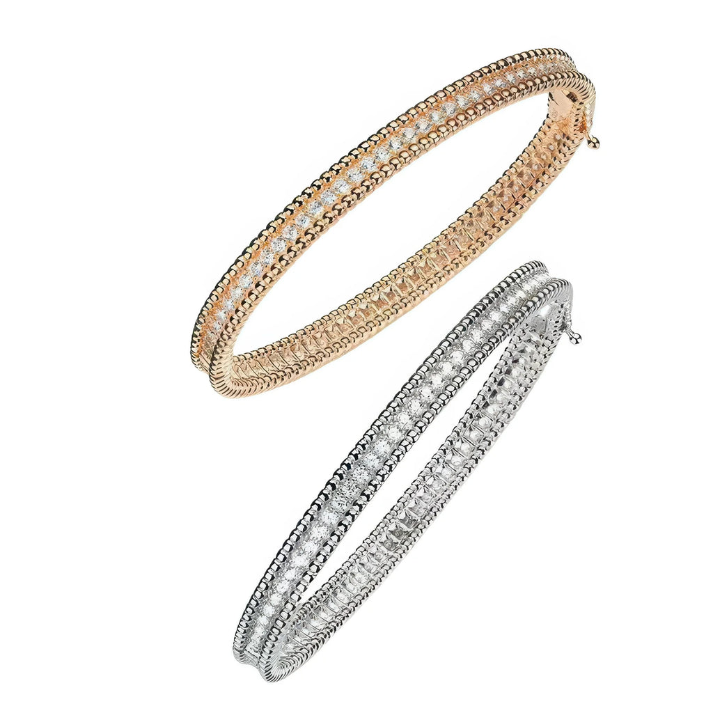 Elegantes 925 Silber Armband Set – Silber- und Roségold-Version, hochwertiger Zirkonia-Besatz für strahlende Momente