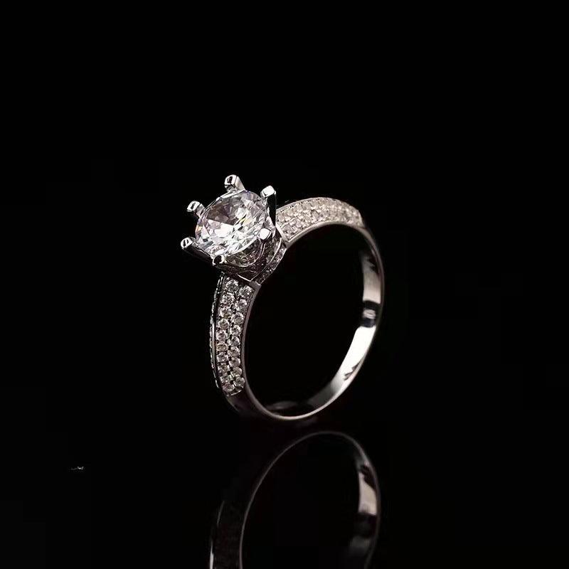 Moissanite Platinum Luxury Women's Half Wall Ring