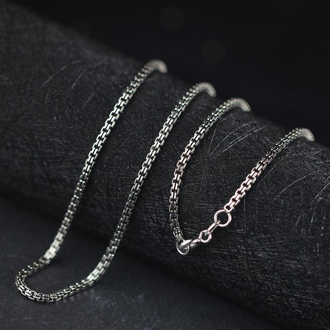 Silver S925 Silver Accessories Hollow Double Box Chain Necklace