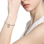 Herzanhänger mit Zirkonia an Armband kombiniert