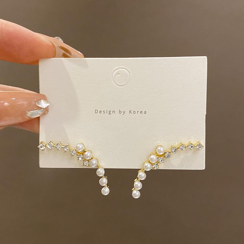 Niche Design Light Luxury Temperament Goddess Artificial Pearl Earrings