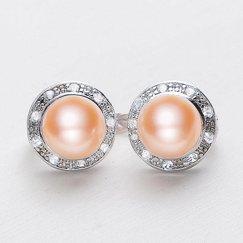 Natural Strong Freshwater Genuine Pearl Earrings In S925 Silver