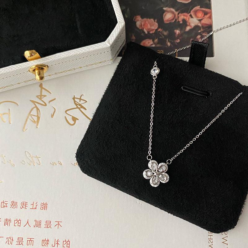 925 Sterling Silver Flowers Necklace For Women