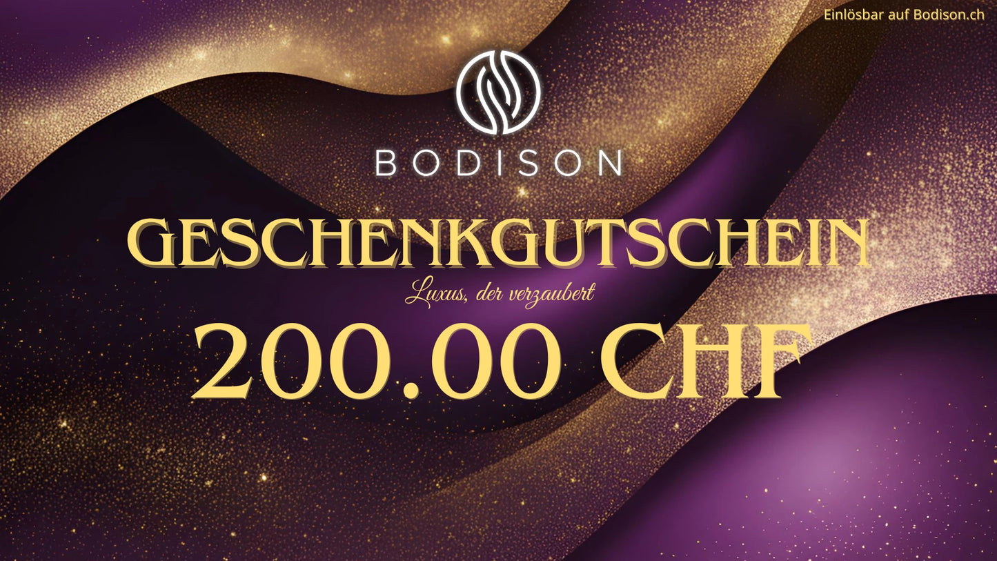 Bodison Geschenkgutschein im Wert von 200 CHF