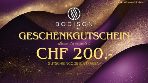 geschenkgutschein kaufen – chf 200 detailaufnahme, digitaler code, betrag gross