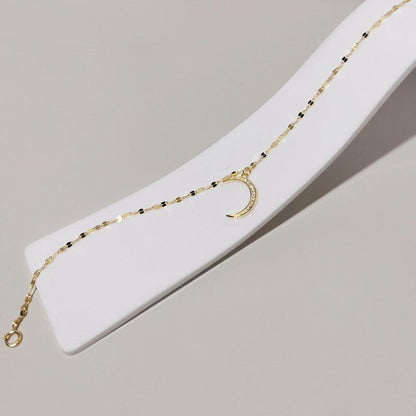 Bohème-Chic Gold-Silber Mond-Anklet von Bodison