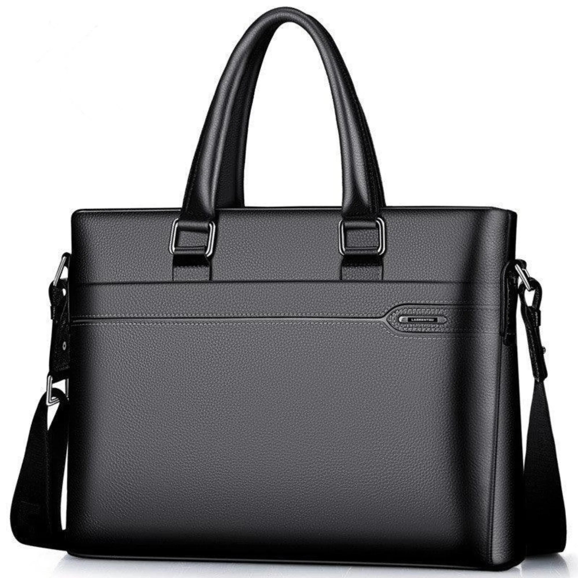 Business Laptoptasche in Schwarz: Verstärkte Seitenwände und Soft-Handles für optimalen Tragekomfort.