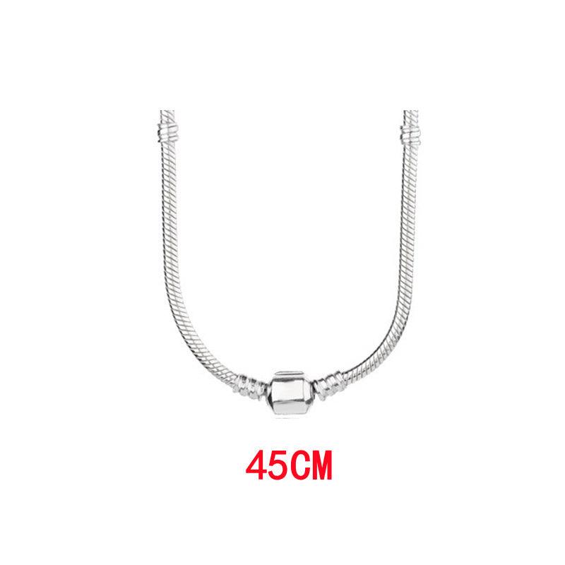 S925 Silver Snake Bone Chain Round Buckle Snake Bone Chain Necklace