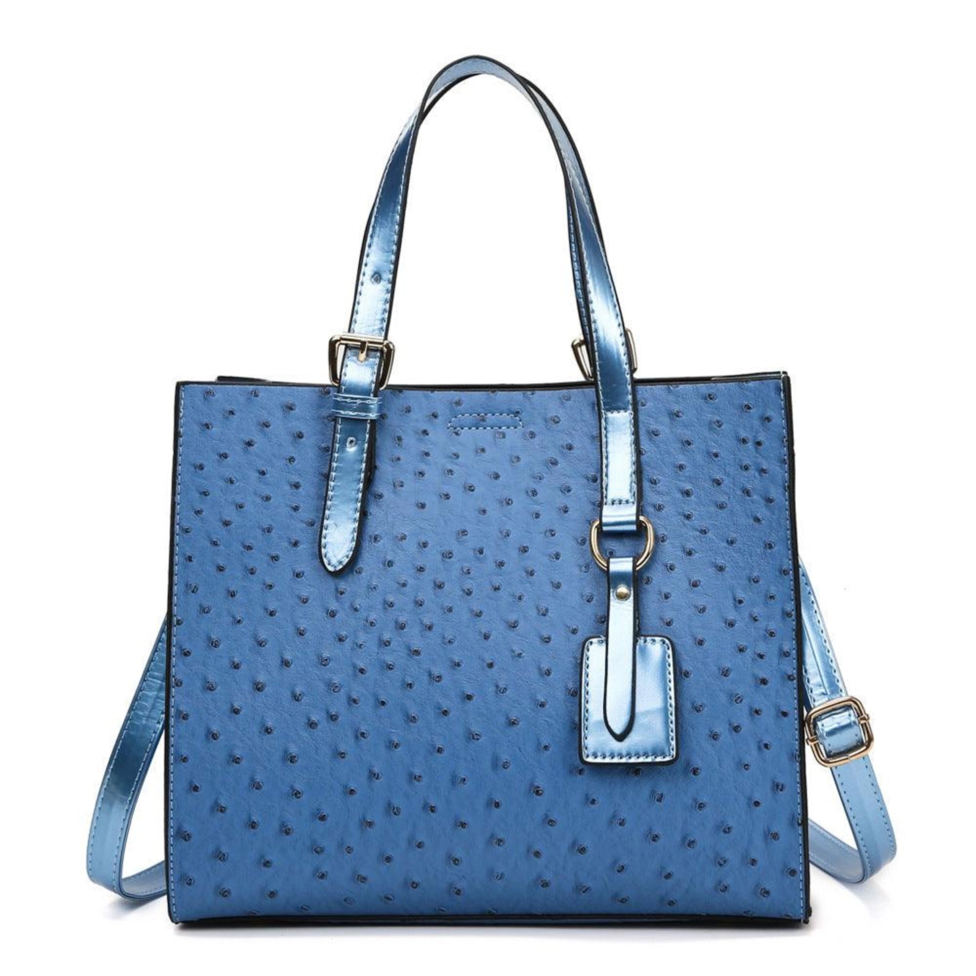 Canvas Schultertasche in Deep Lake Blau – klare Struktur, zeitlos schön für urbane Styles