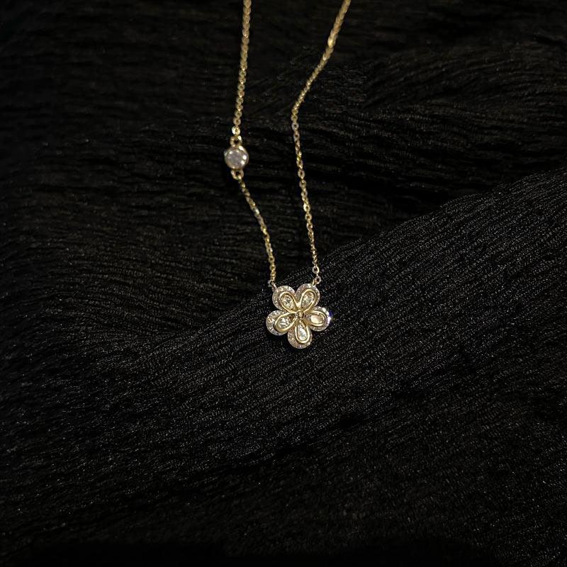 925 Sterling Silver Flowers Necklace For Women