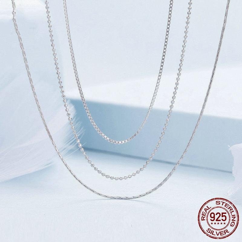 Women's Simple Sterling Silver All-match Three-layer Meticulous Necklace