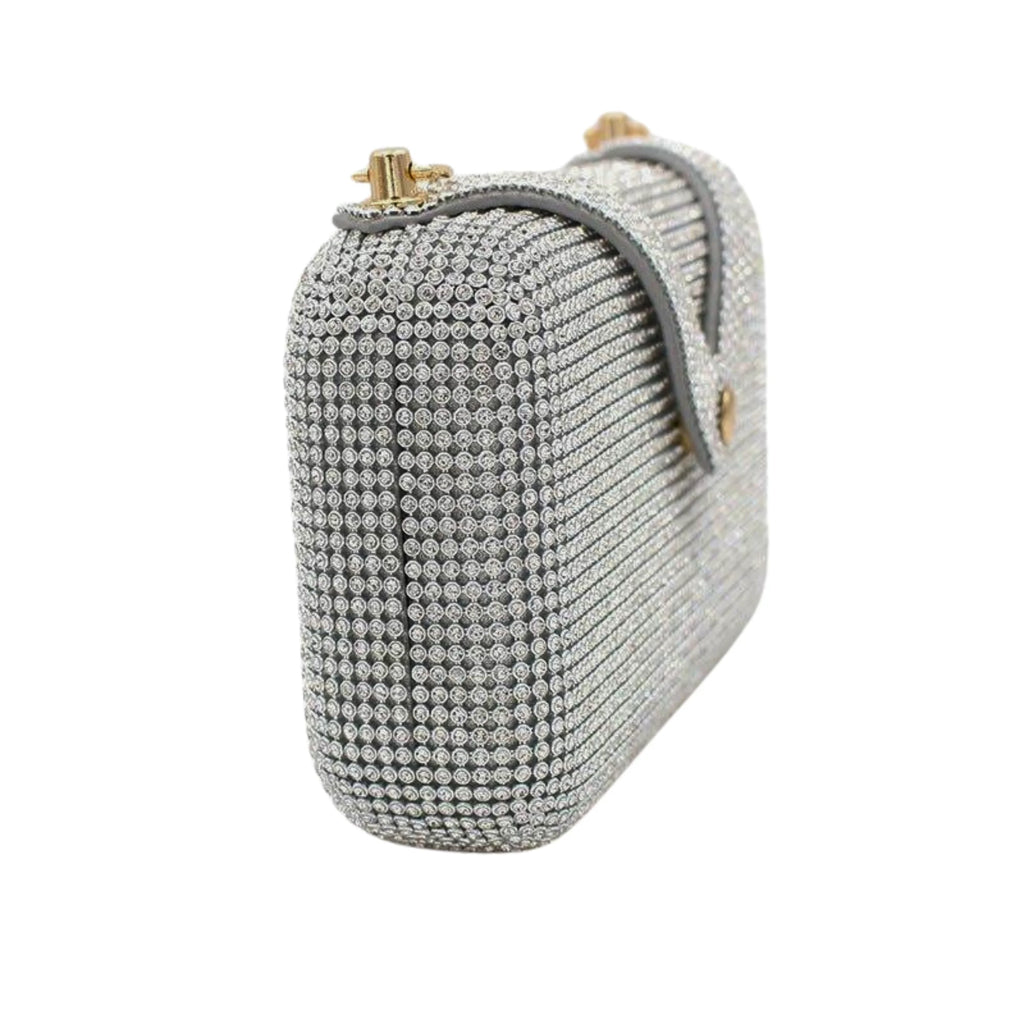 Seitenansicht der Steel Reflect Clutch – Hartschale mit durchgehender Glanzstruktur