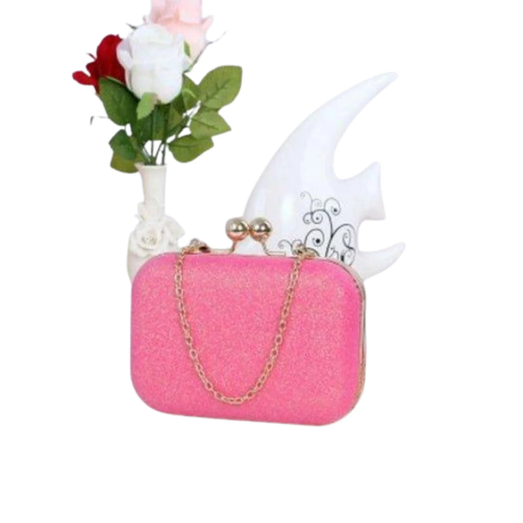 Style 1 Glitzer Clutch – grösser mit Druckverschluss, funkelnd in eleganter Form