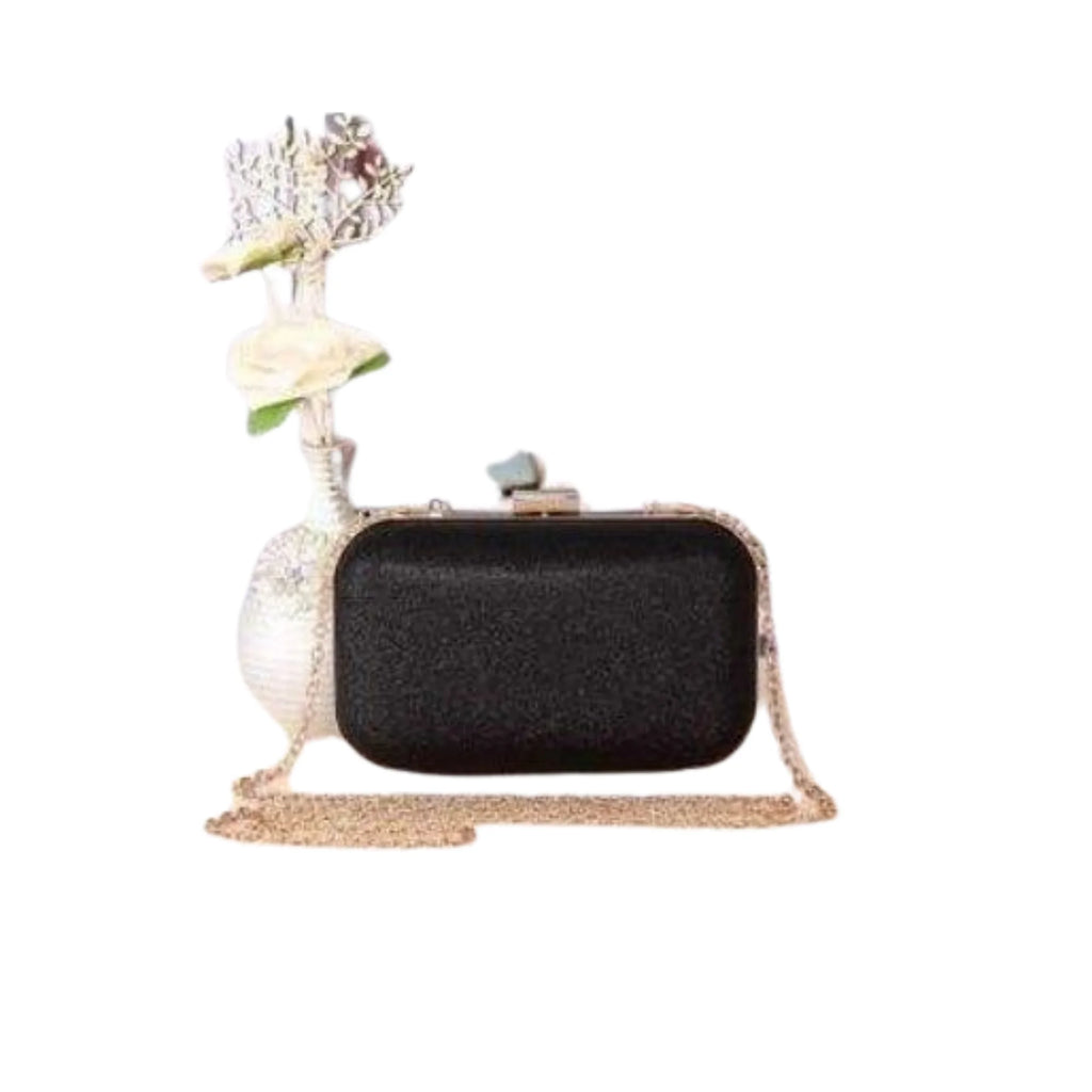 Style 2 Glitzer Clutch – kleiner und edel mit goldener Kette für minimalen Glamour