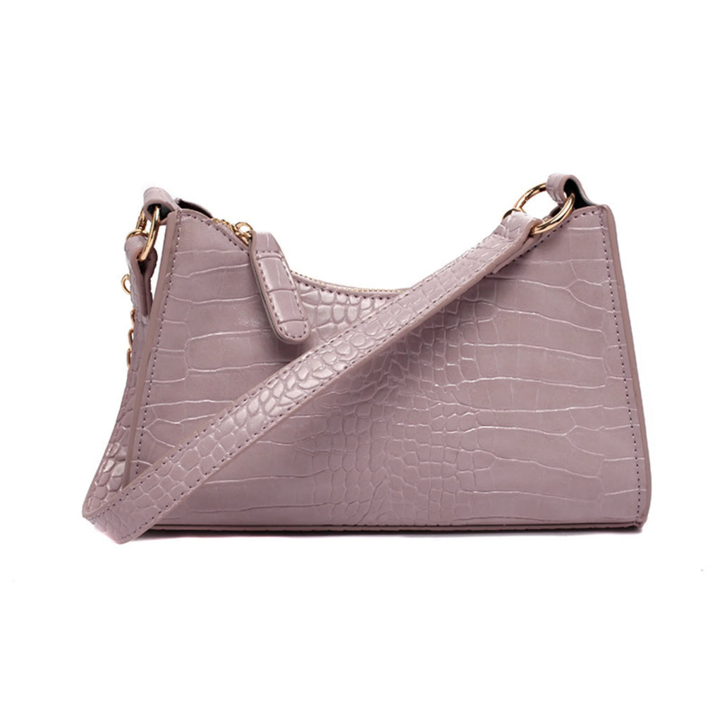 Crossbody-Tasche in Lavender Mist mit Croco-Prägung – elegant und feminin, ideal für unterwegs