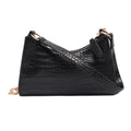 Crossbody-Bag in Noir Croco – edler Look mit markanter Textur und goldener Kette